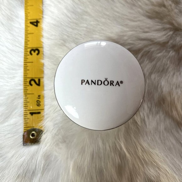 Pandora Bone China White Porcelain Jewelry Box Round Small Fits Trinkets - Picture 6 of 7